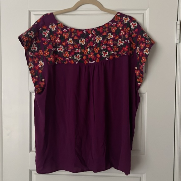 Savanna Jane Purple Embroidered Blouse - Picture 4 of 4